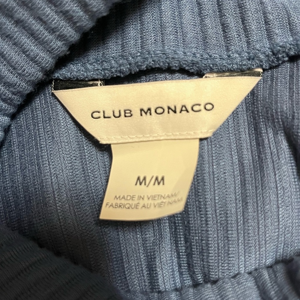 Club Monaco medium women’s blue Ribbed Cowl Neck Sweater - Picture 4 of 5
